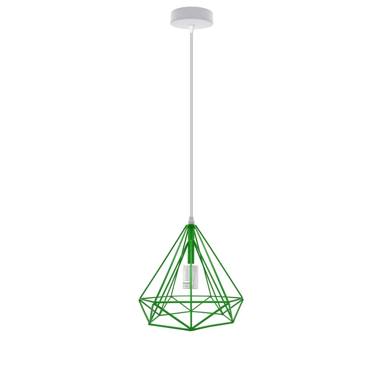 Vintage pendant light with diamond cage metal shade and 95cm cable, suitable for indoor ceiling installation