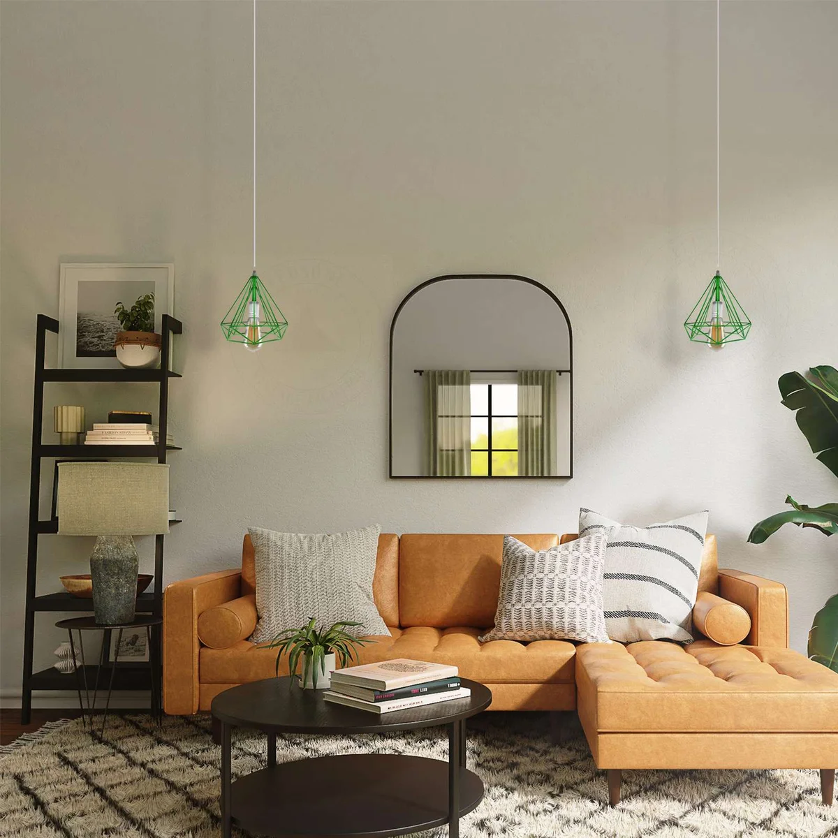 Vintage pendant light with diamond cage metal shade and 95cm cable, suitable for E27 bulbs, indoor use