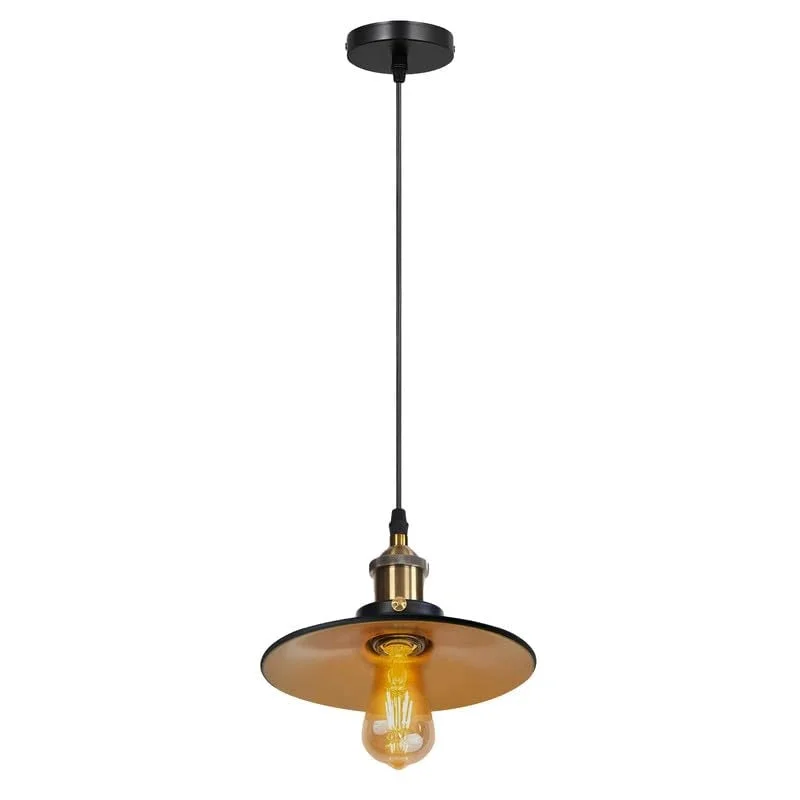 Industrial vintage pendant light with metal cone shade and adjustable 95cm cable, suitable for E27 bulbs, ceiling mounted