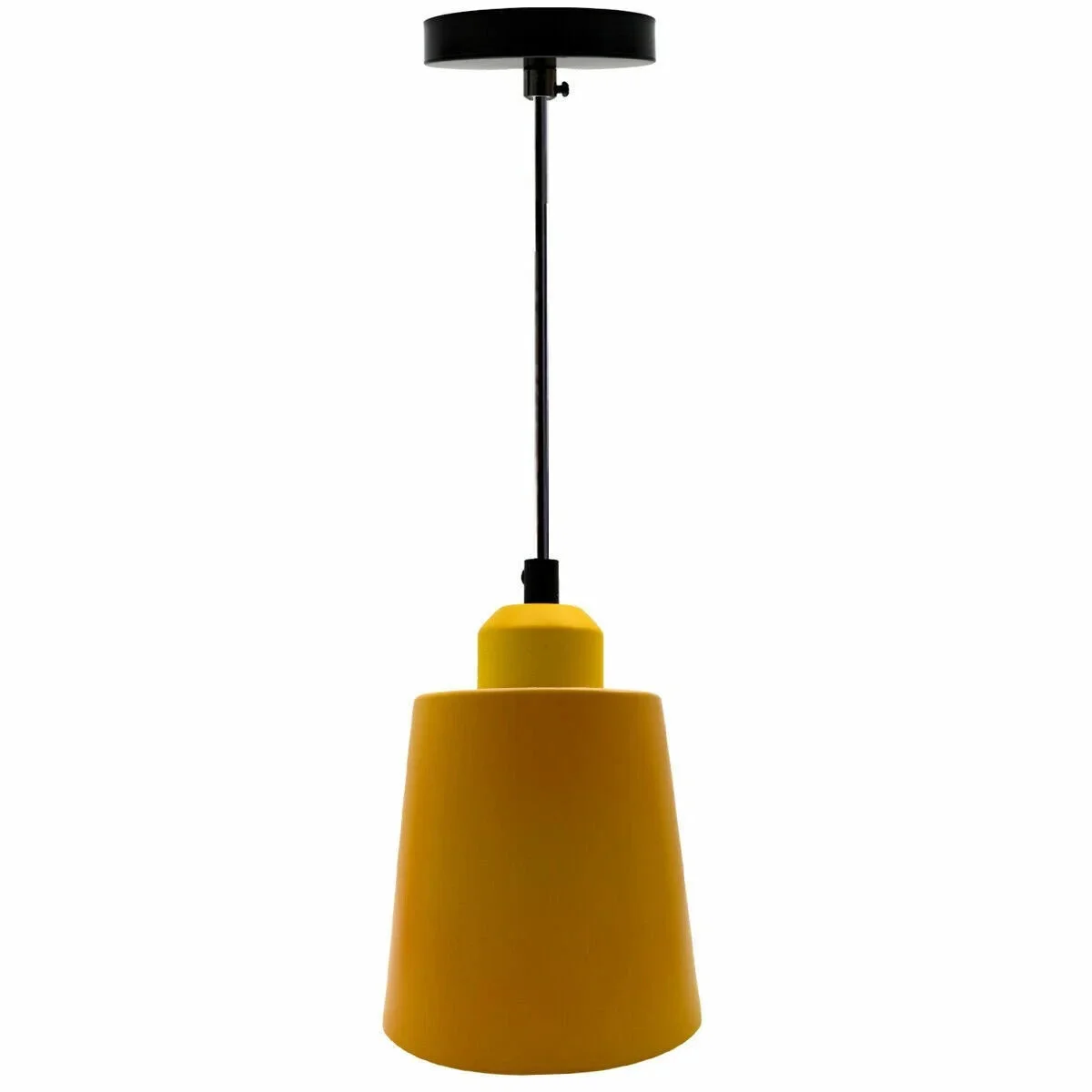 Rustic red metal hanging pendant light with E27 bulb holder, industrial style ceiling fixture for indoor use