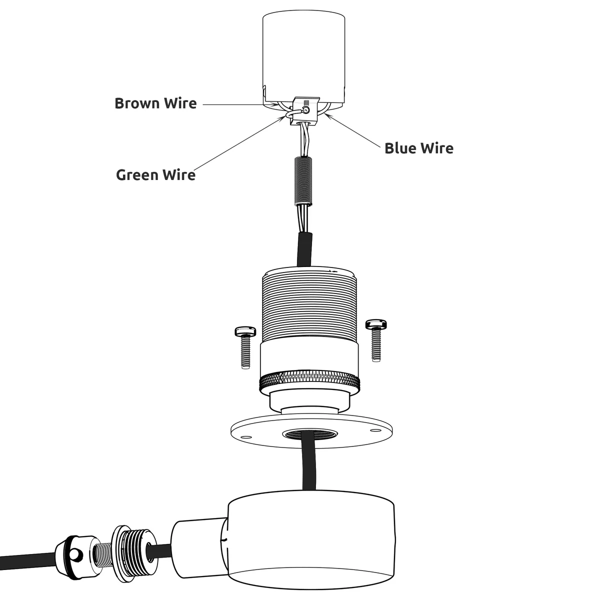 Vintage steampunk dimmable conduit lamp with metal pipe design and built-in dimmer switch on cable