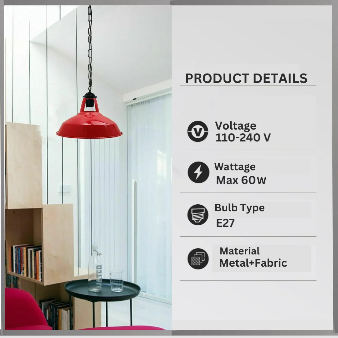 Green slotted metal ceiling light pendant with adjustable wire and chain, angled hood for sloped ceilings, no bulb included
