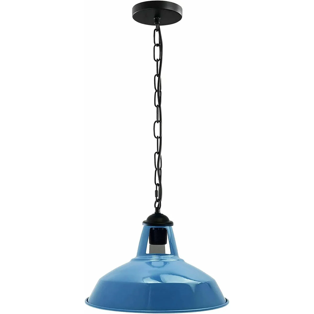 Modern pendant light with green slotted metal shade, adjustable wire and chain, angled base for sloped ceilings