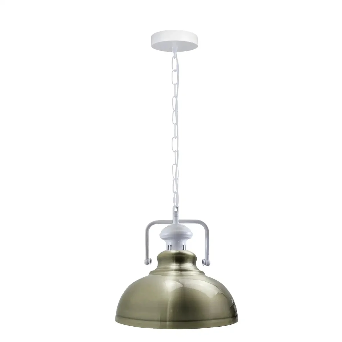 Vintage industrial metal indoor hanging light with single E27 bulb holder and rustic ceiling pendant design