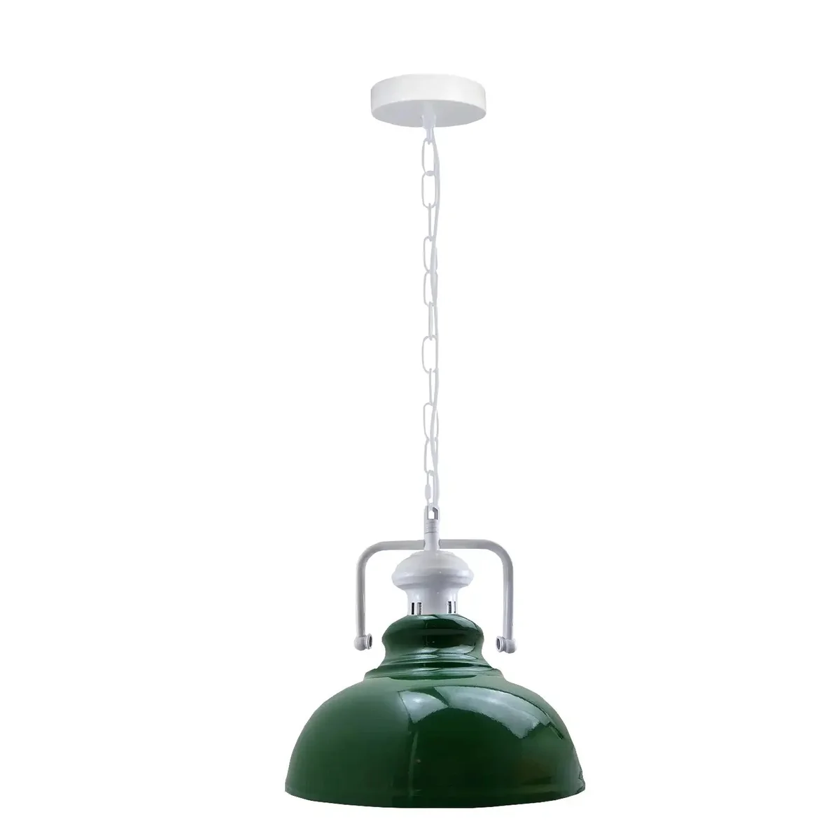 Rustic vintage metal industrial pendant light with single E27 bulb holder hanging from ceiling cord