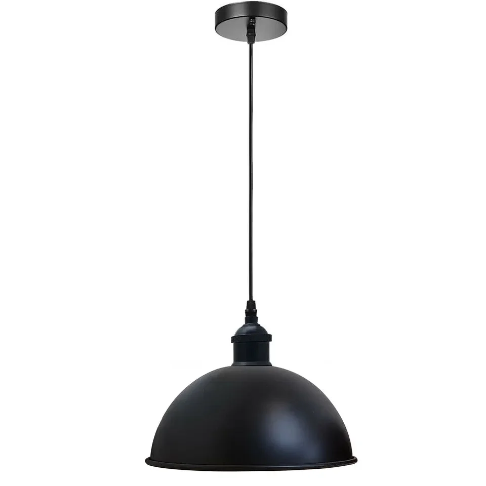Vintage-style metal pendant light with polished finish and adjustable 95 cm cable, compatible with E27 bulbs