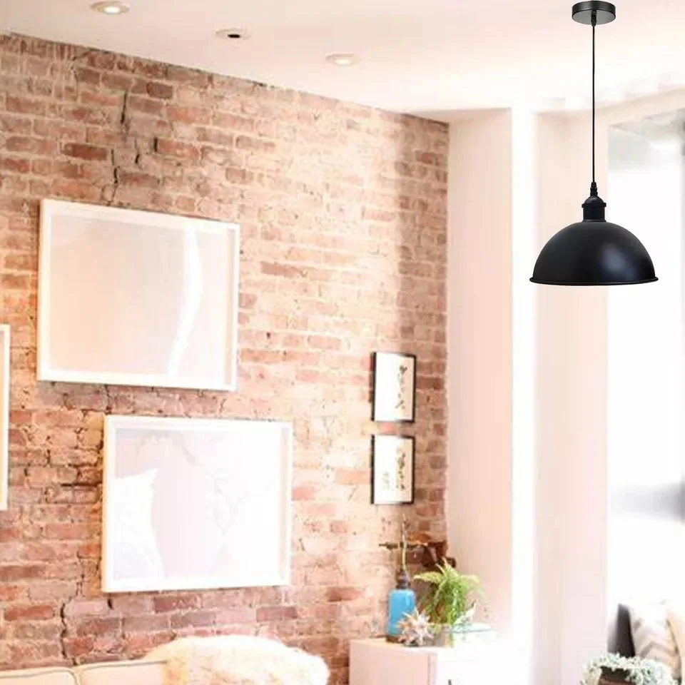 Vintage-style metal pendant light with 21cm shade, 95cm cable, rust resistant light for indoor ceiling mounting