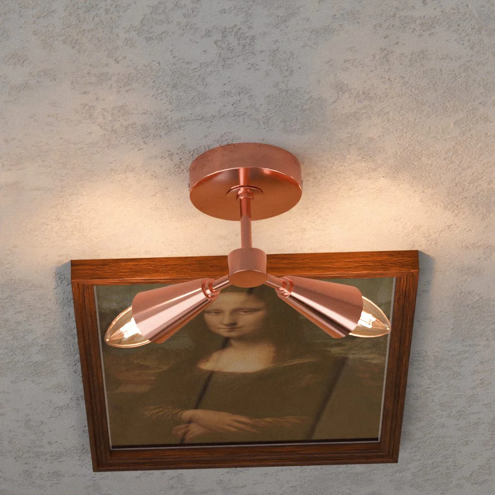 Modern wall sconce with two adjustable long cone-shaped metal shades in matte finish, suitable for indoor wall mounting.