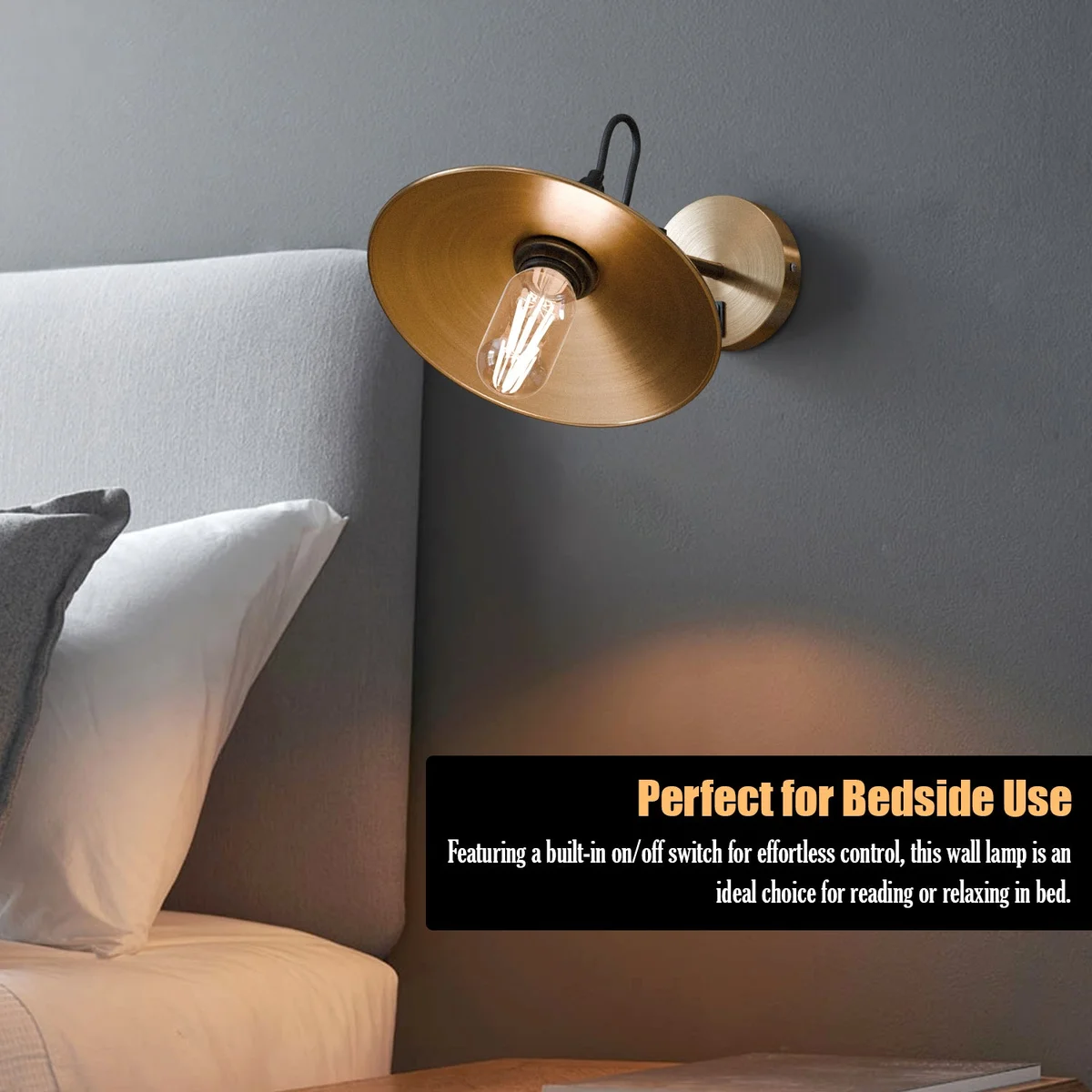 Adjustable metal swivel wall sconce with LED E27 bulb, ideal for indoor industrial lighting in modern spaces