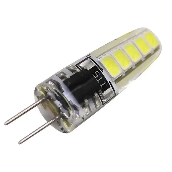 G4 LED bulb with cone shape, cool white 6500K light, 2W power, and G4 base for indoor cabinet and accent lighting