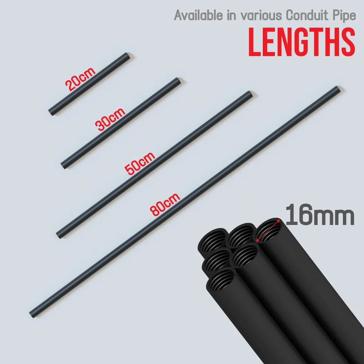16mm diameter black metal female threaded conduit pipe with seamless round design for pipe connections and fittings