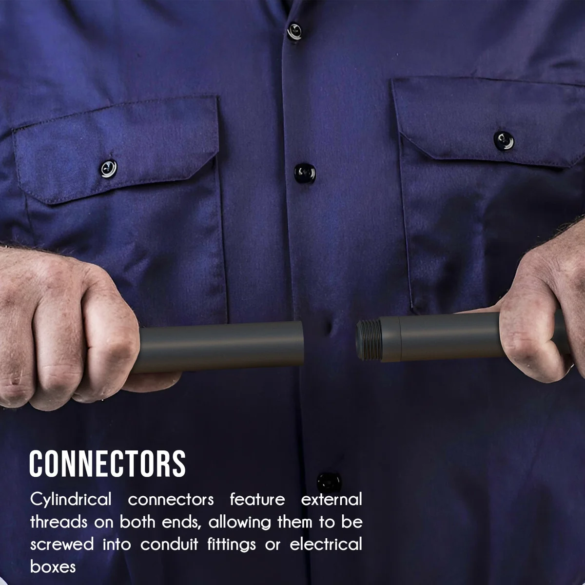 Black 16mm diameter seamless steel conduit pipe with female thread, ideal conduit pipe for lighting and decor projects