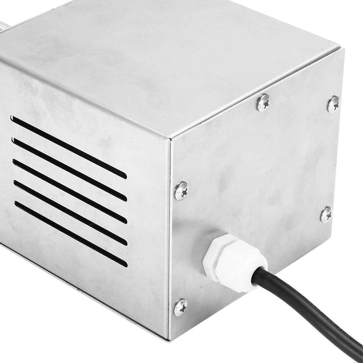 White and black waterproof cable connector made of durable nylon plastic with rubber gasket for outdoor LED lighting applications