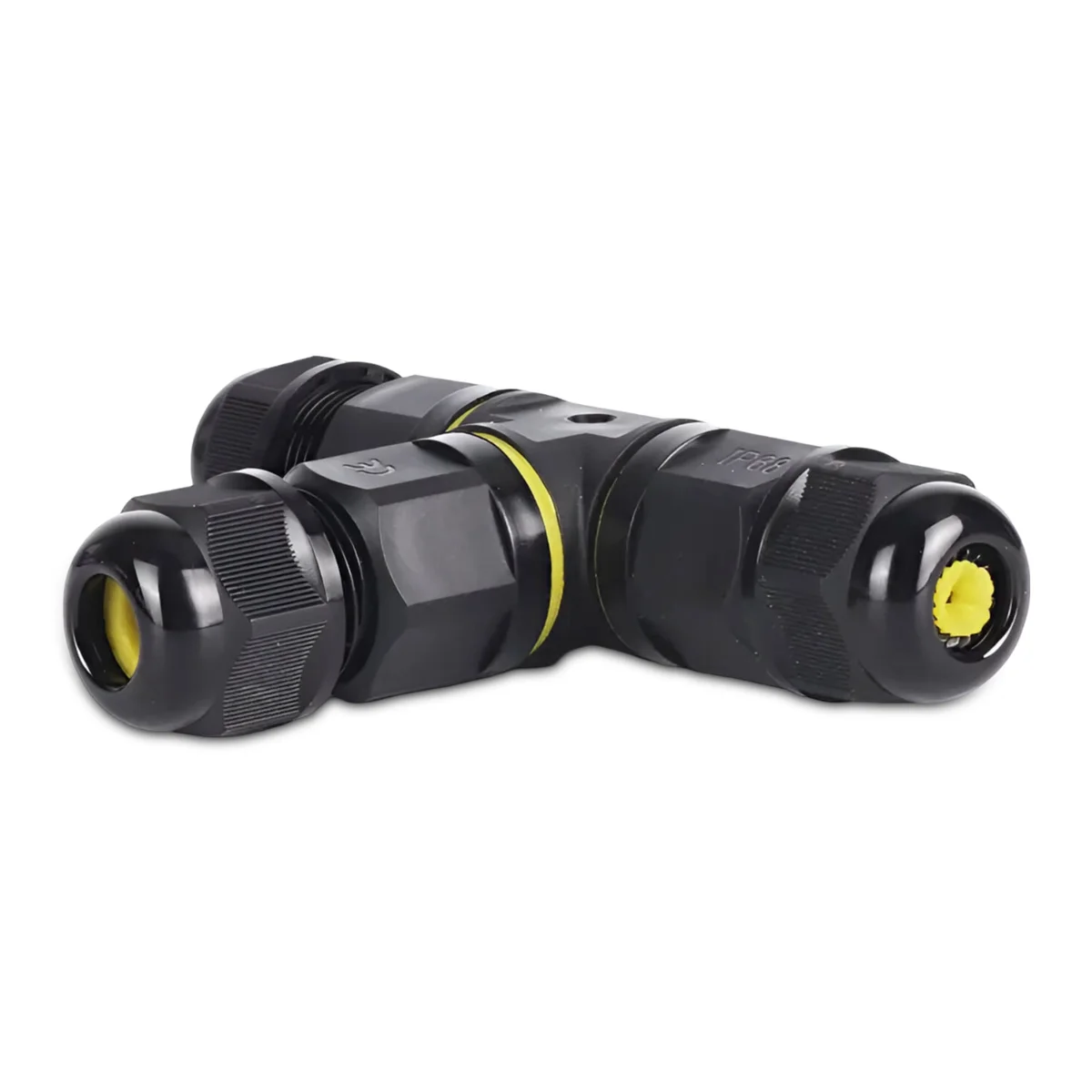 Yellow and red heavy duty junction box cable connectors with waterproof sealing rings and nickel-plated brass clamps