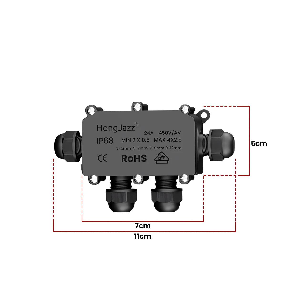 Underground cable connector with multiple waterproof heads, sealing screws, and rubber ring for secure cable protection