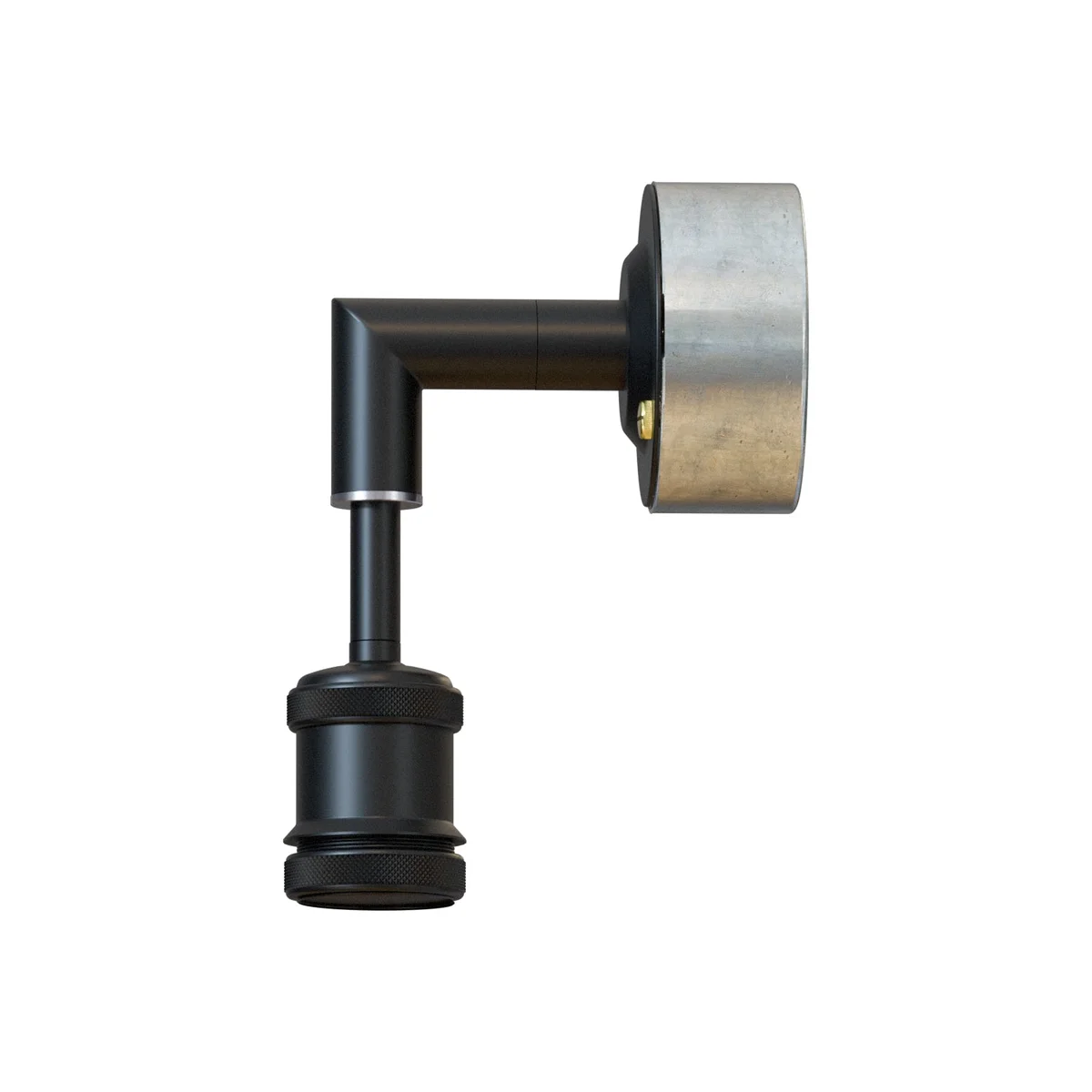 Black industrial sharp elbow conduit pipe E27 wall lamp with metal finish, suitable for indoor wall mounting, no bulb included