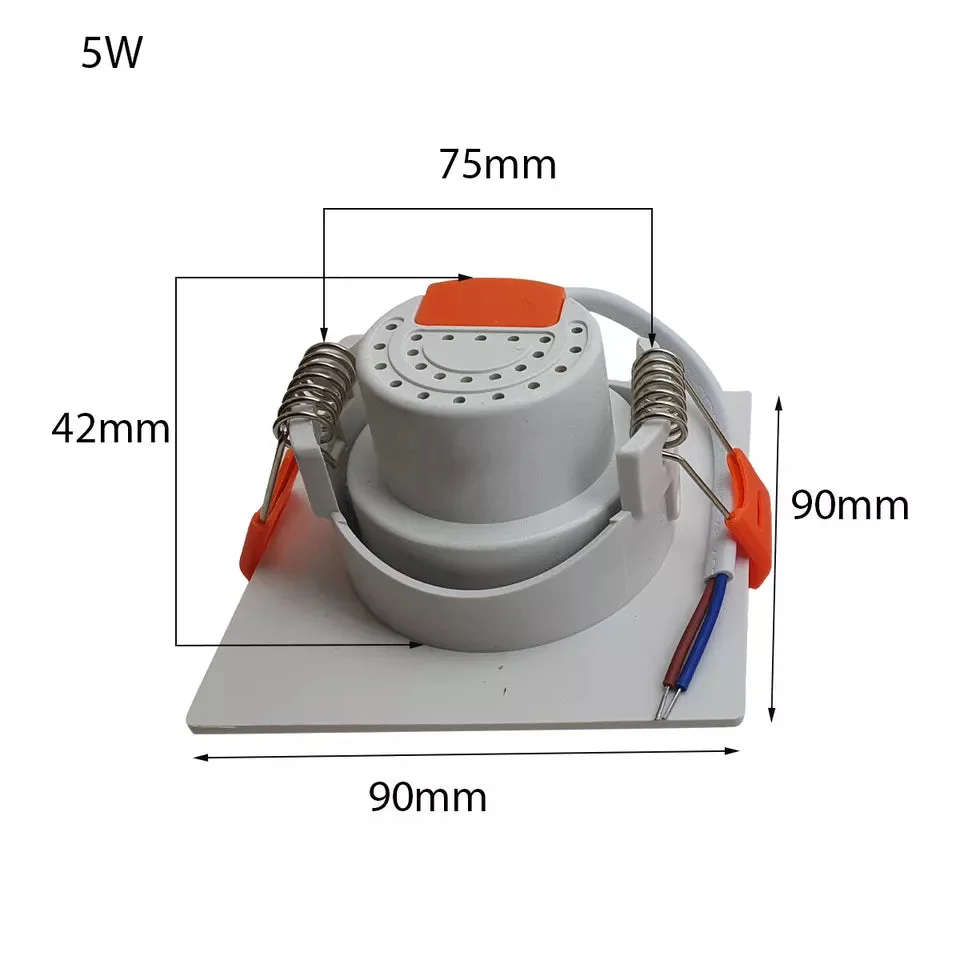 Modern ultra slim recessed LED ceiling spot light angled in white ceiling, ideal for ambient or accent lighting