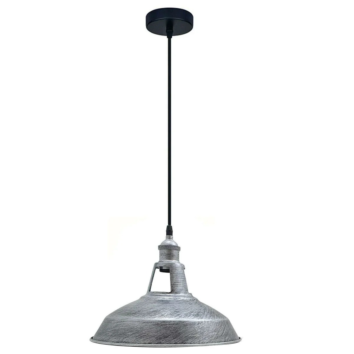 Retro metal barn slotted shade indoor hanging light with adjustable 95cm cable and ceiling rose fitting accessories