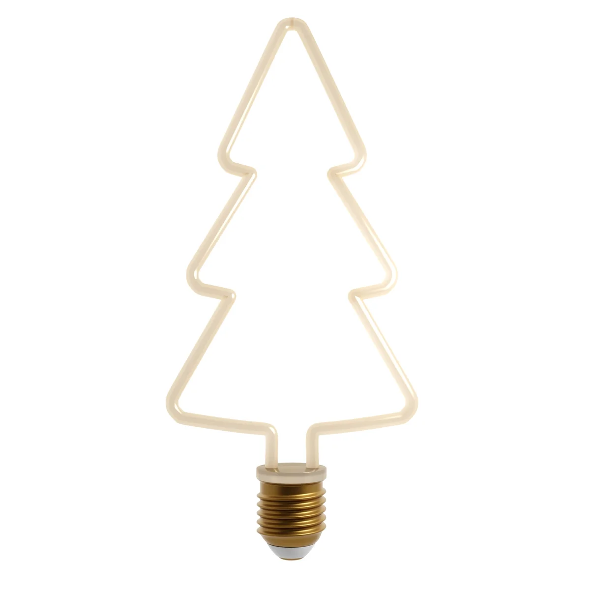 Set of warm white Christmas LED bulbs in shapes like stars, trees, hearts, and snowflakes with E27 base