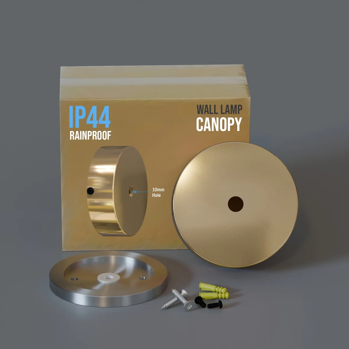 80mm metal rainproof ceiling rose with single outlet, industrial style, suitable for outdoor and semi-outdoor use