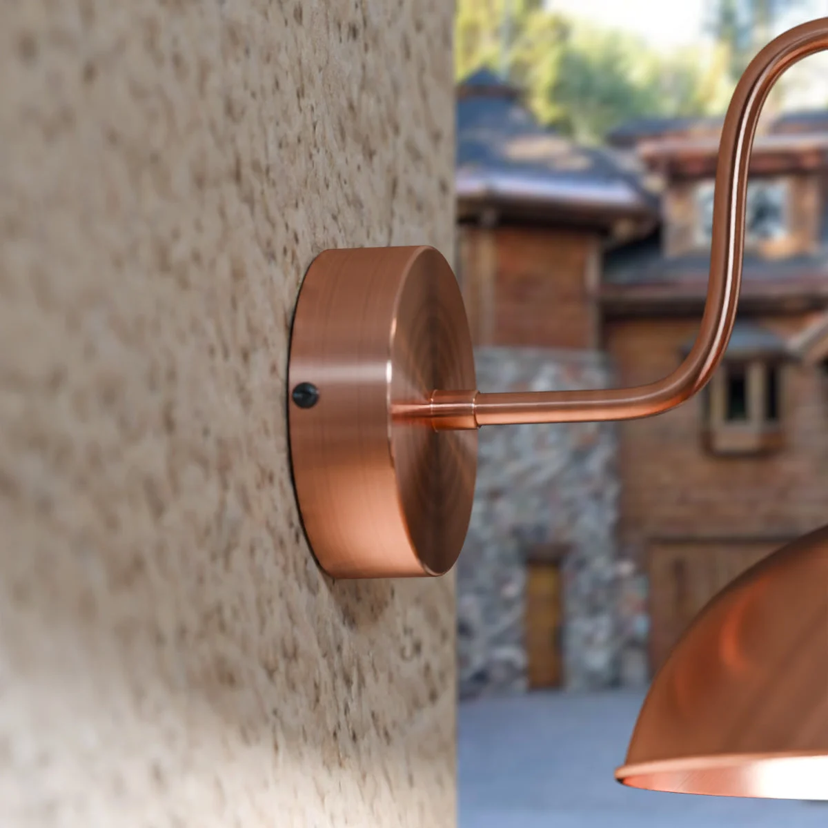 80mm metal rainproof ceiling rose with single outlet, industrial style, designed for outdoor and semi-outdoor use