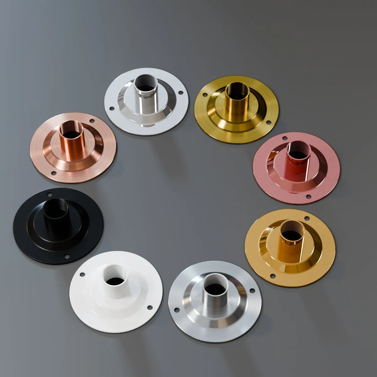 Black 20mm conduit dome cover metal fitting with corrosion-resistant finish for conduit protection and decoration