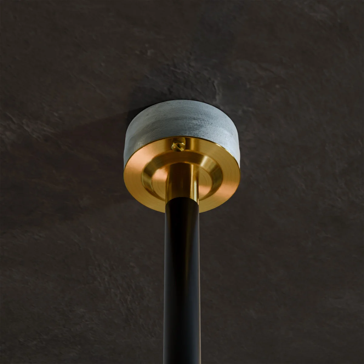Black 20mm metal lighting conduit cover with dome shape, corrosion-resistant finish, shown on white background