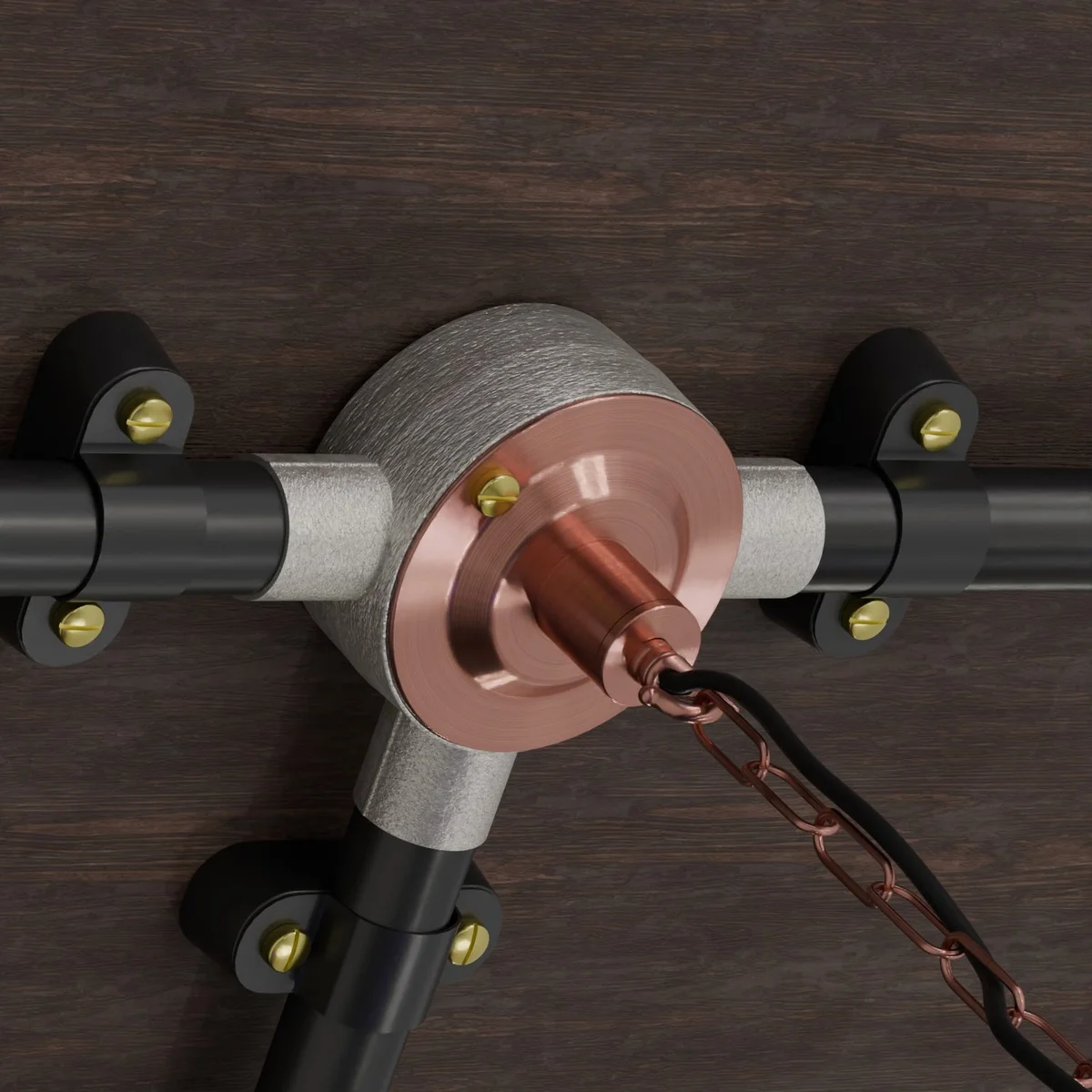 Red metal threaded conduit pipe fitting M20 male to M10 female reducer connector for pipe installations