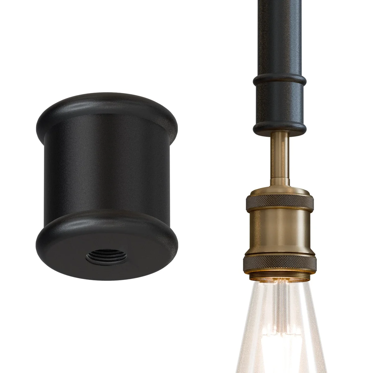 Metallic M20 to M10 pipe connector with female threads on both ends for conduit pipe adaptation and secure fittings