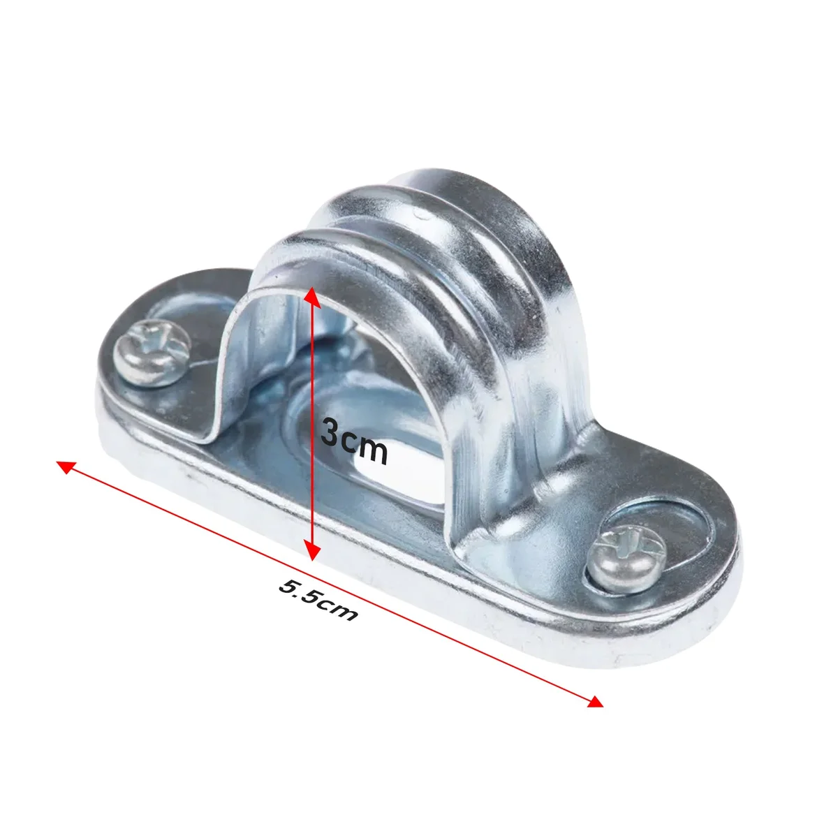 Black and silver 20mm conduit pipe saddle metal distance saddle mount for secure pipe installation on surfaces