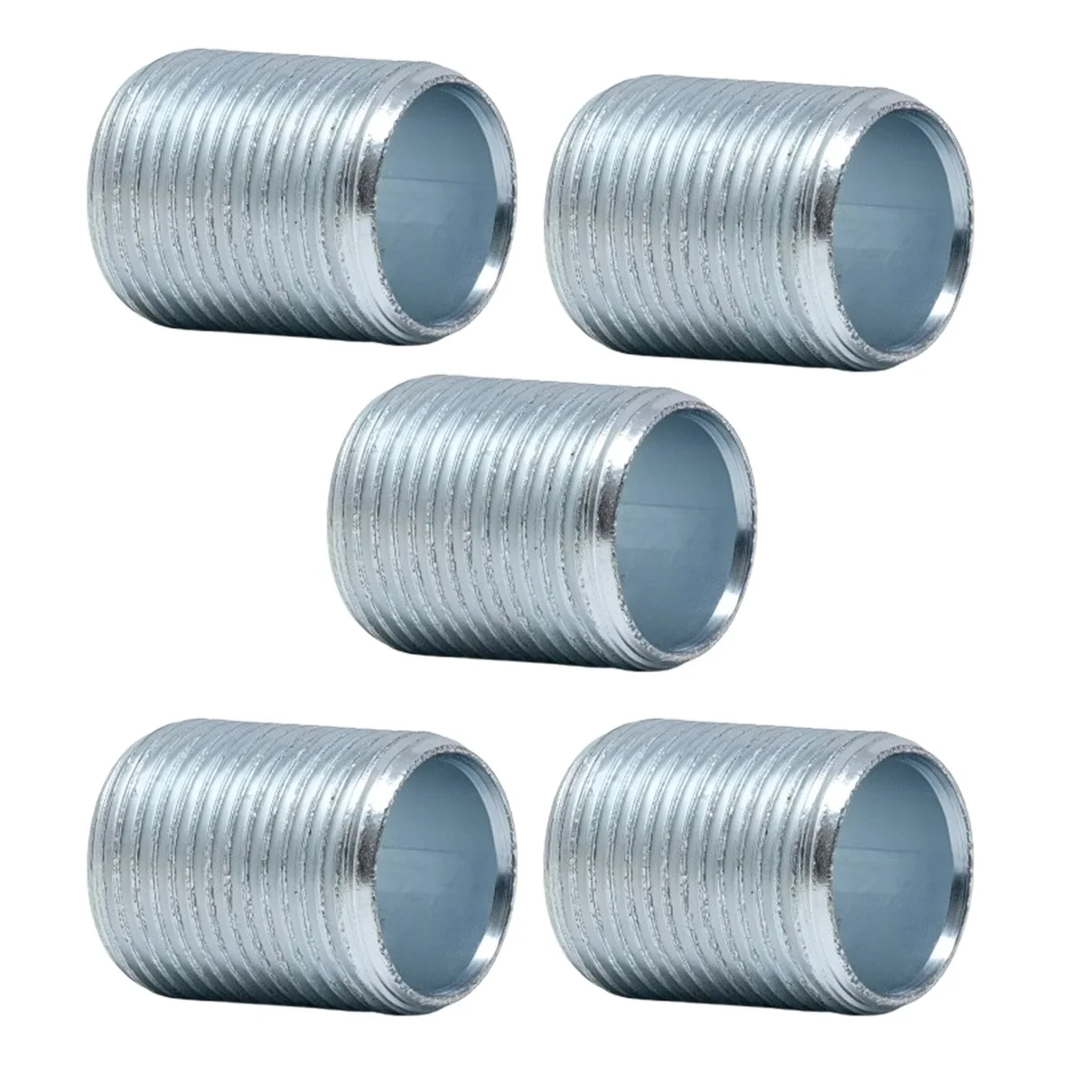 Galvanized steel 20mm conduit connector for lighting with threaded hollow cylindrical design, corrosion-resistant finish