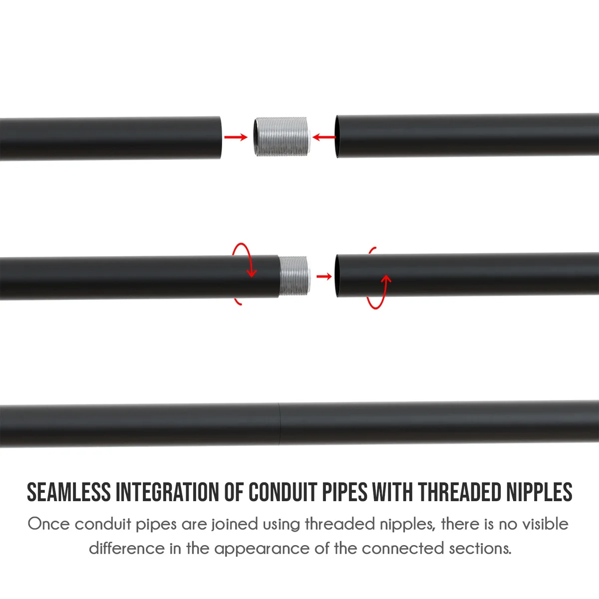 20mm conduit connector made of galvanized steel with full threading, shown against a white background
