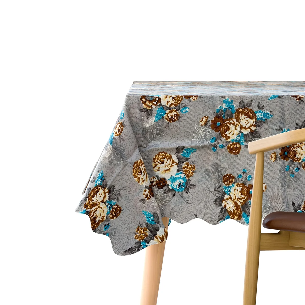 Modern printed tablecloth in 150x110cm size with a rectangular shape, featuring a durable polyester fabric design