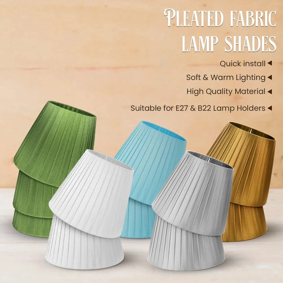 Modern contemporary fabric coolie lampshade in neutral color, 27.5cm wide, designed for indoor table lamps with E27 base