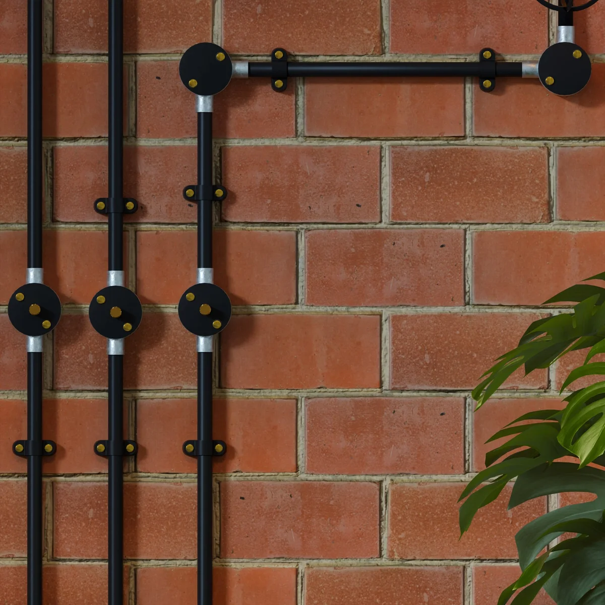 Close-up of 20mm diameter black steel female threaded conduit pipe showing deep screw threads and metal finish