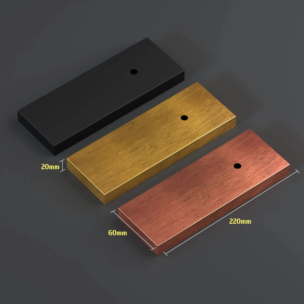 Rectangular metal ceiling rose wall mount plate in modern industrial style with mounting holes and metal backplane