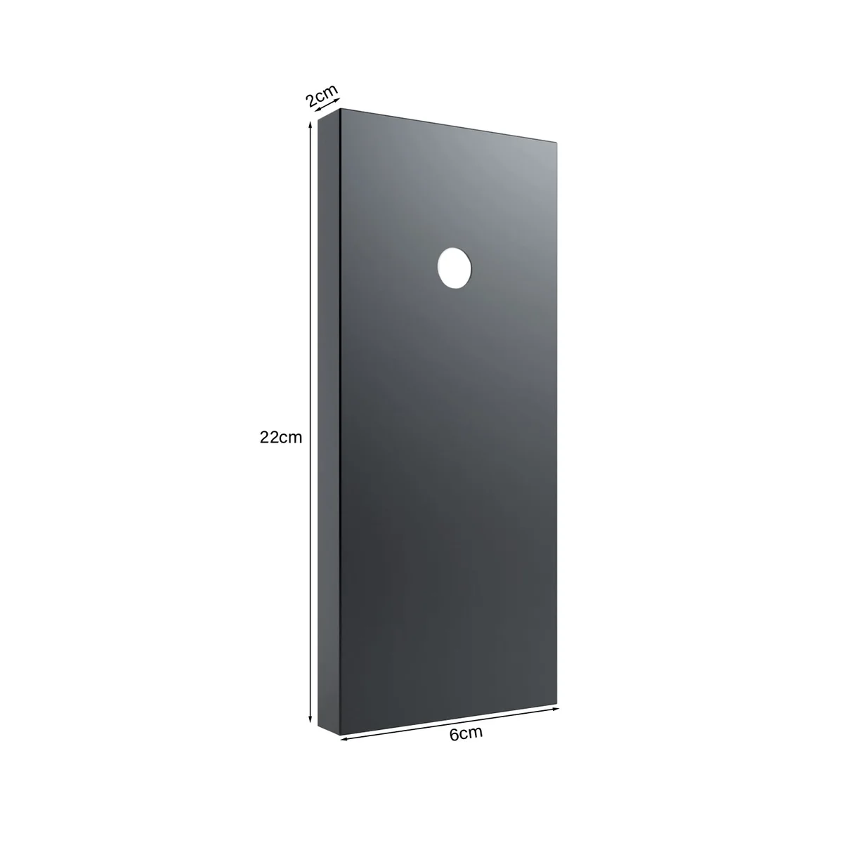 Rectangular industrial wall mount plate in metal with mounting holes and backplane for ceiling or wall installation