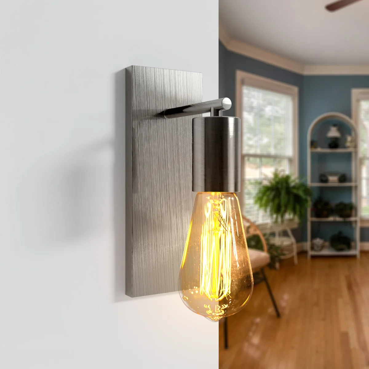 Rectangular metal ceiling rose wall mount plate with backplane, ideal custom lighting base for modern fixtures