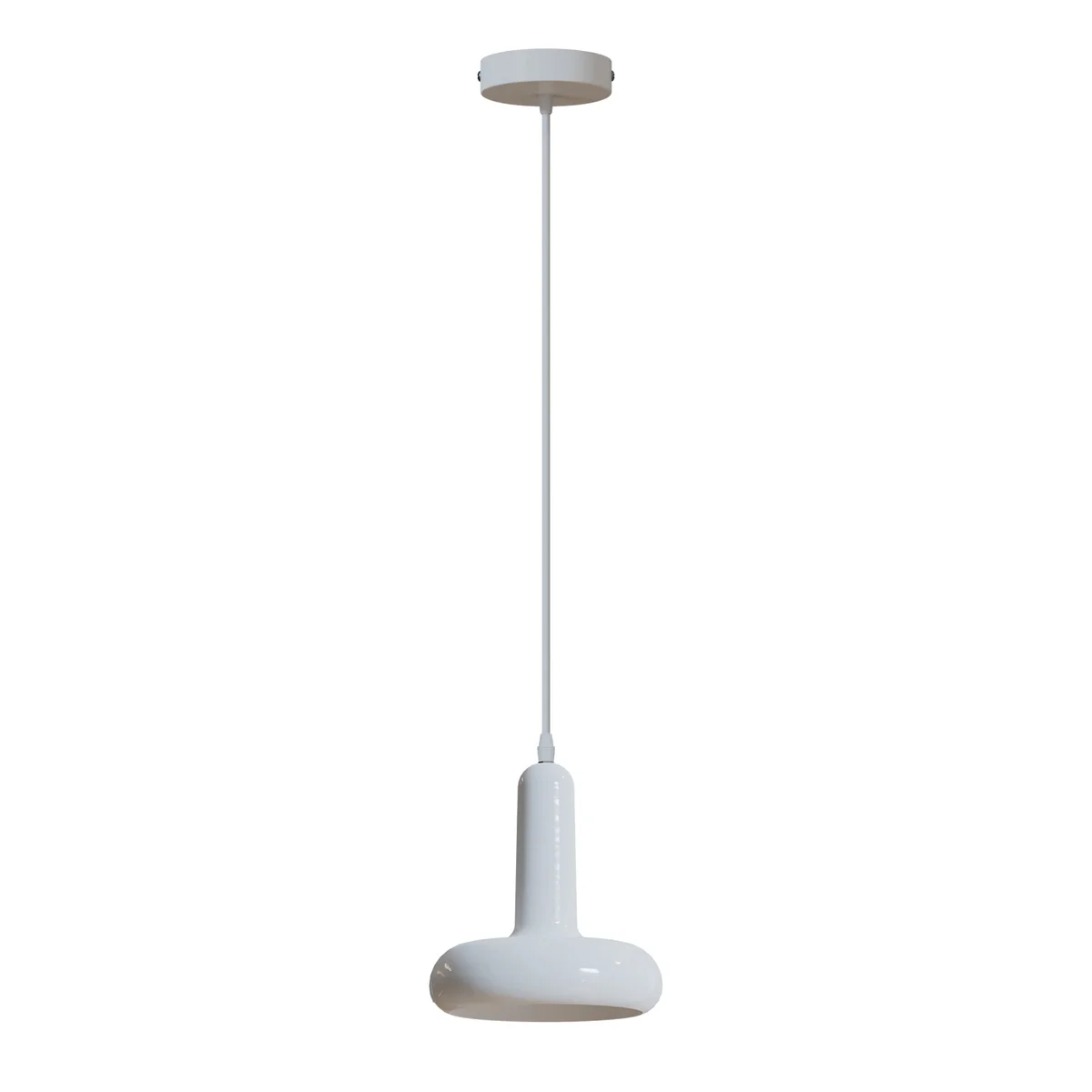 Black modern Morandi pendant light with rounded metal shade and adjustable 95cm cable, compatible with E27 bulb pendant.