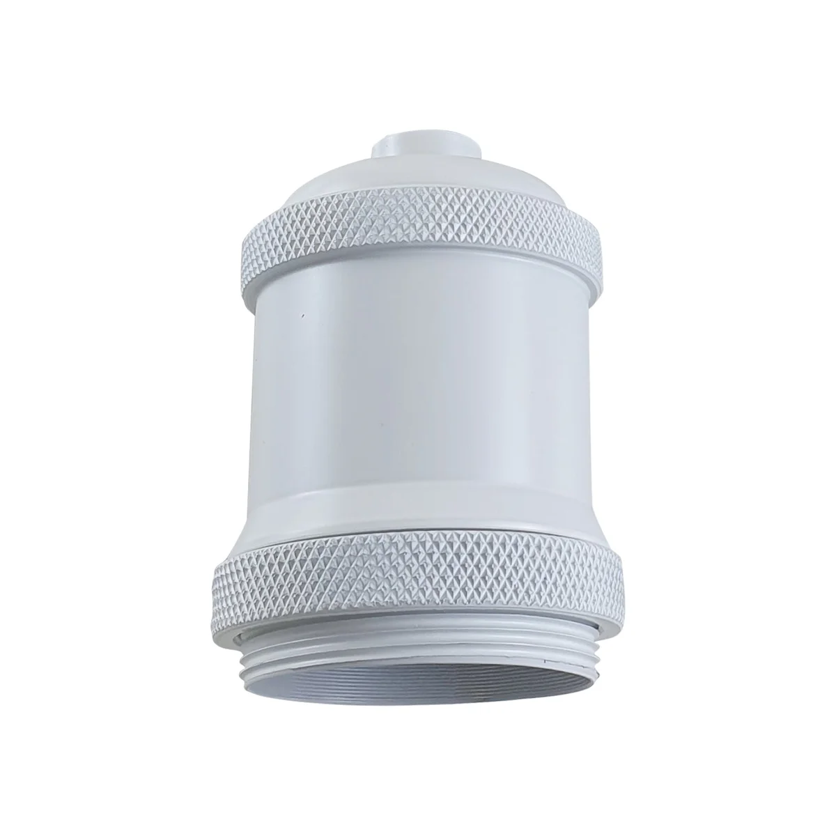 White metal vintage bulb holder for E27 bulbs, designed for exposed Edison filament bulbs, aluminium material