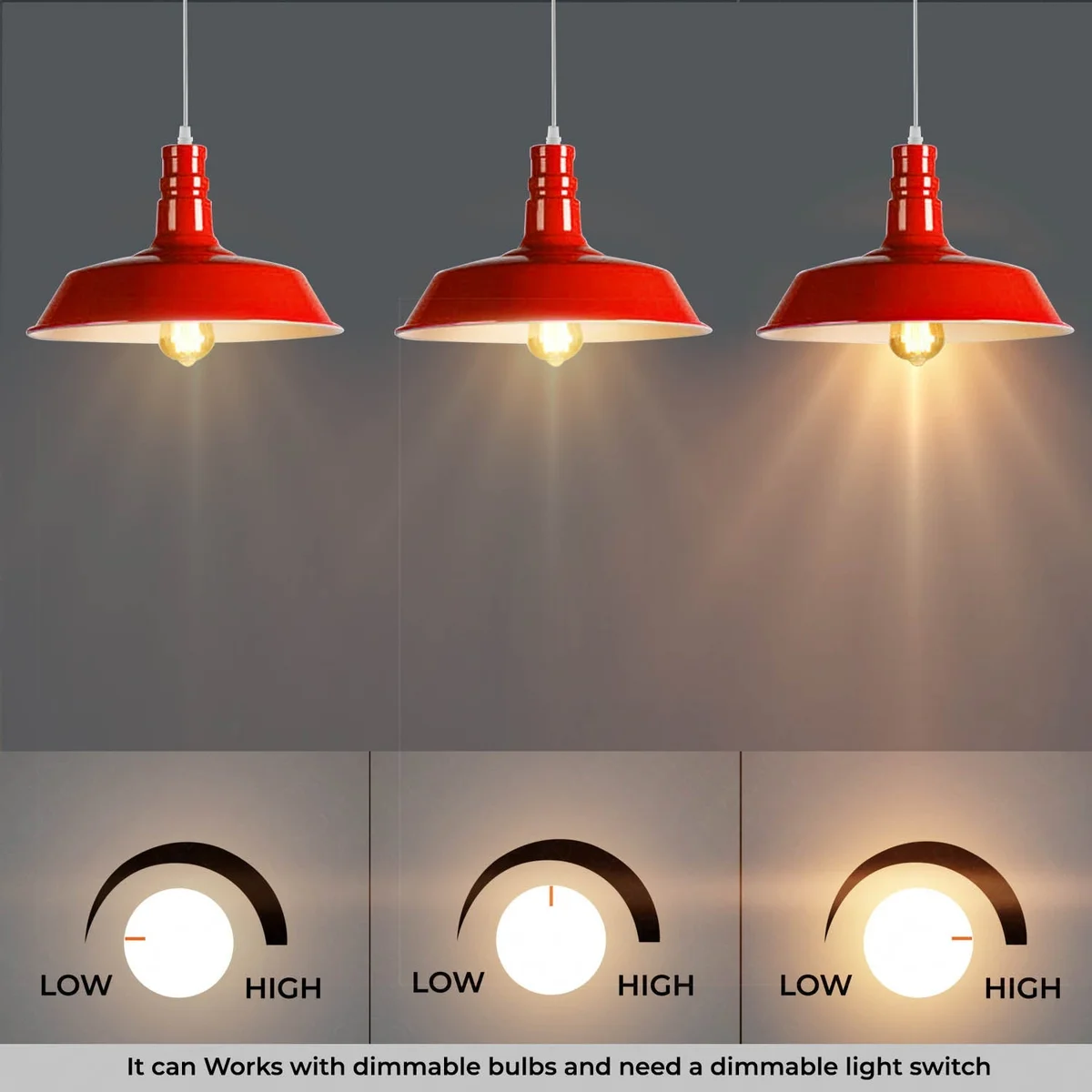 Modern metal barn slot shade indoor pendant lighting in yellow with white inner shade and adjustable 95cm cable