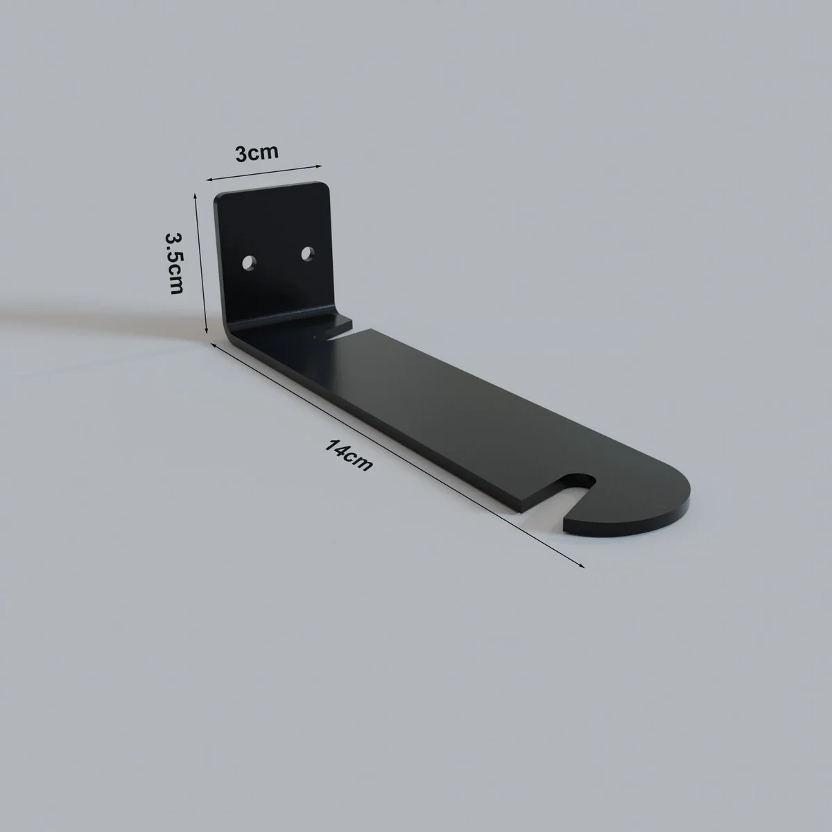 Black finish bracket wall sconce mounting plate with adjustable arms and multiple screw holes for secure attachment