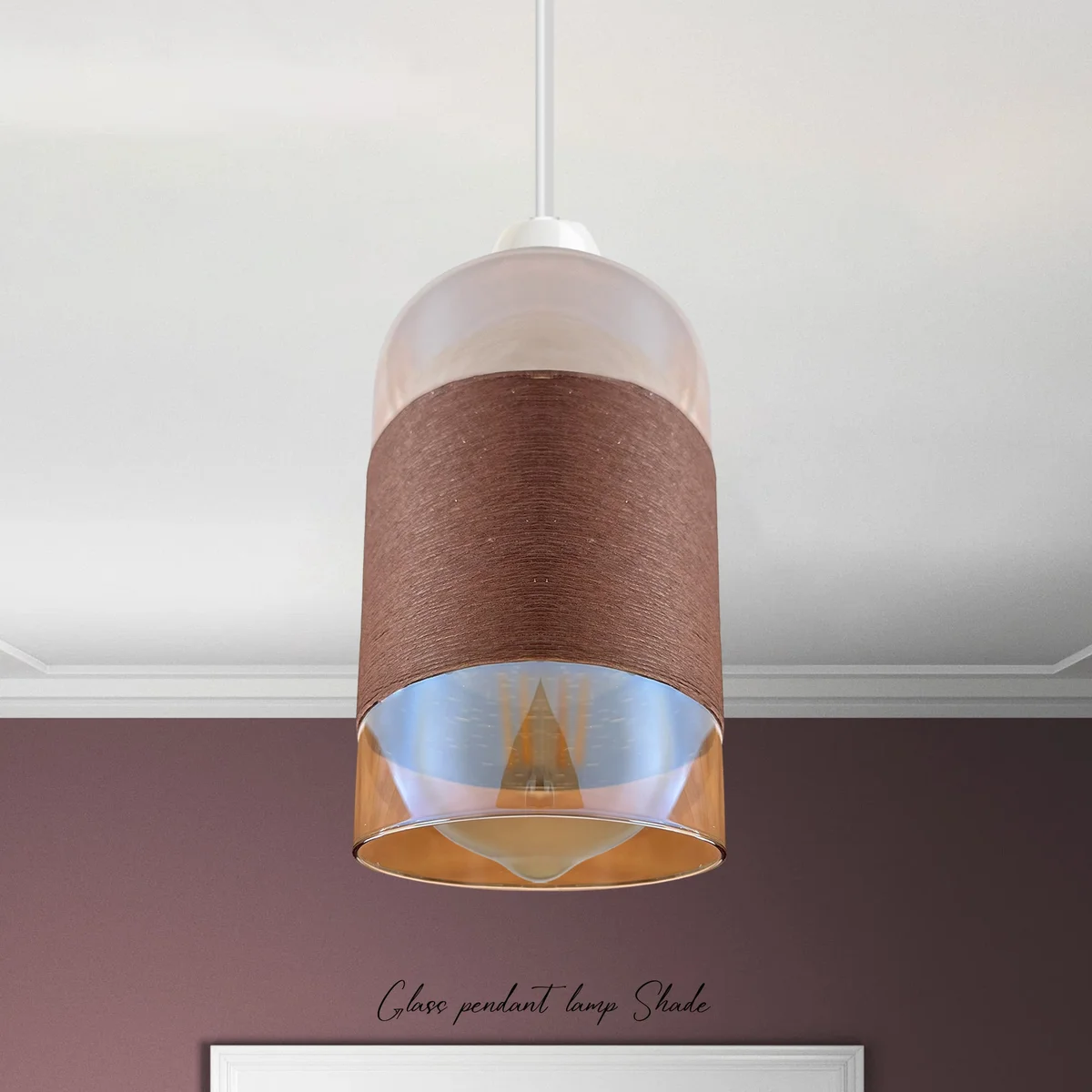 Modern glass lampshade with floral-shaped transparent glass and chrome finish, compatible with E27 and B22 fittings