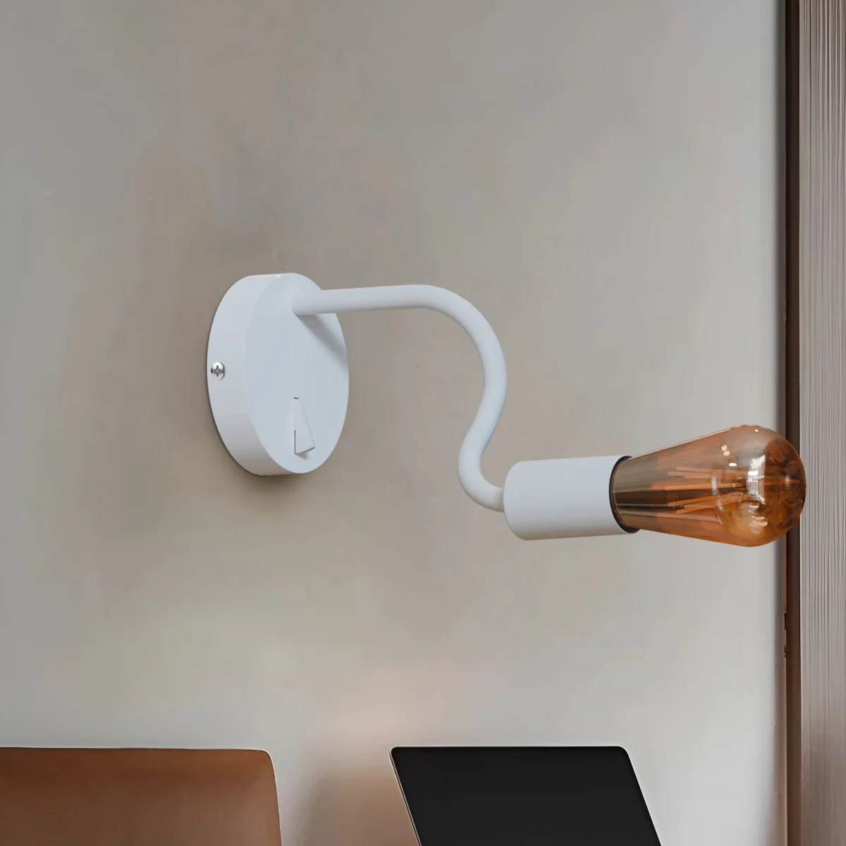 Vintage style metal ceiling rose indoor with single point drop and built-in switch, 120x30mm, for hanging light fixtures
