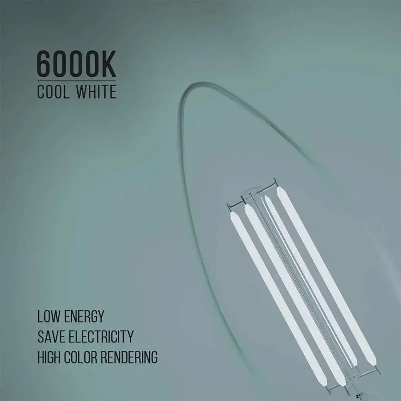 Warm white Edison screw LED bulb with B22 base and visible filament design, energy-saving 4W light bulb