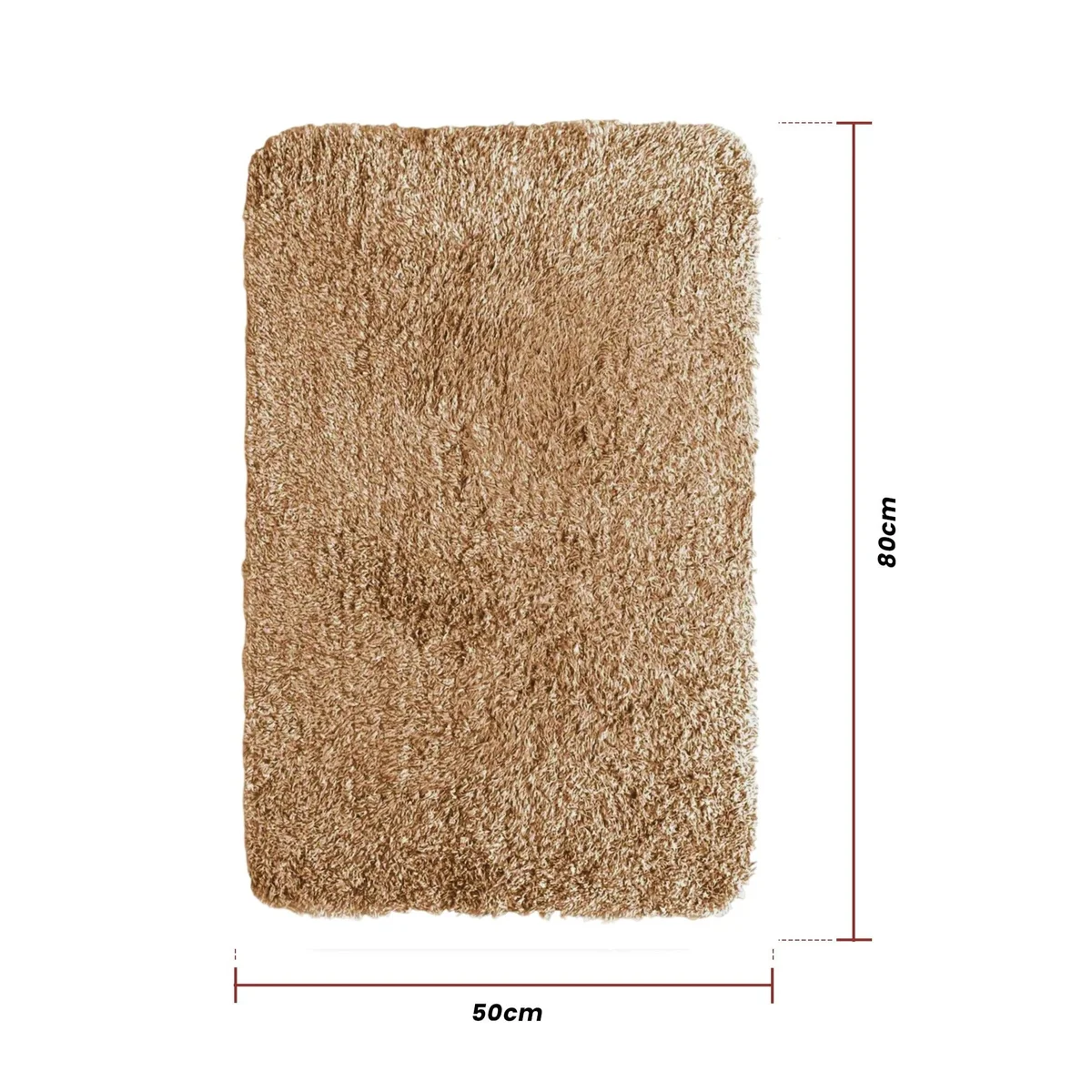 Rectangular soft fluffy doormat in light grey microfiber with anti-slip backing on wooden floor indoors