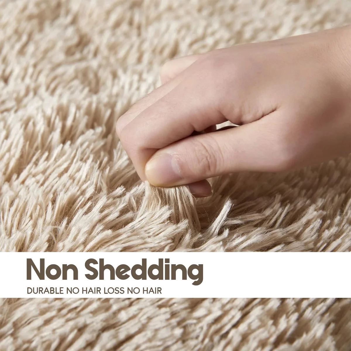 Rectangular ultra-soft microfiber water absorbent mat with fluffy texture and anti-slip backing on wooden floor