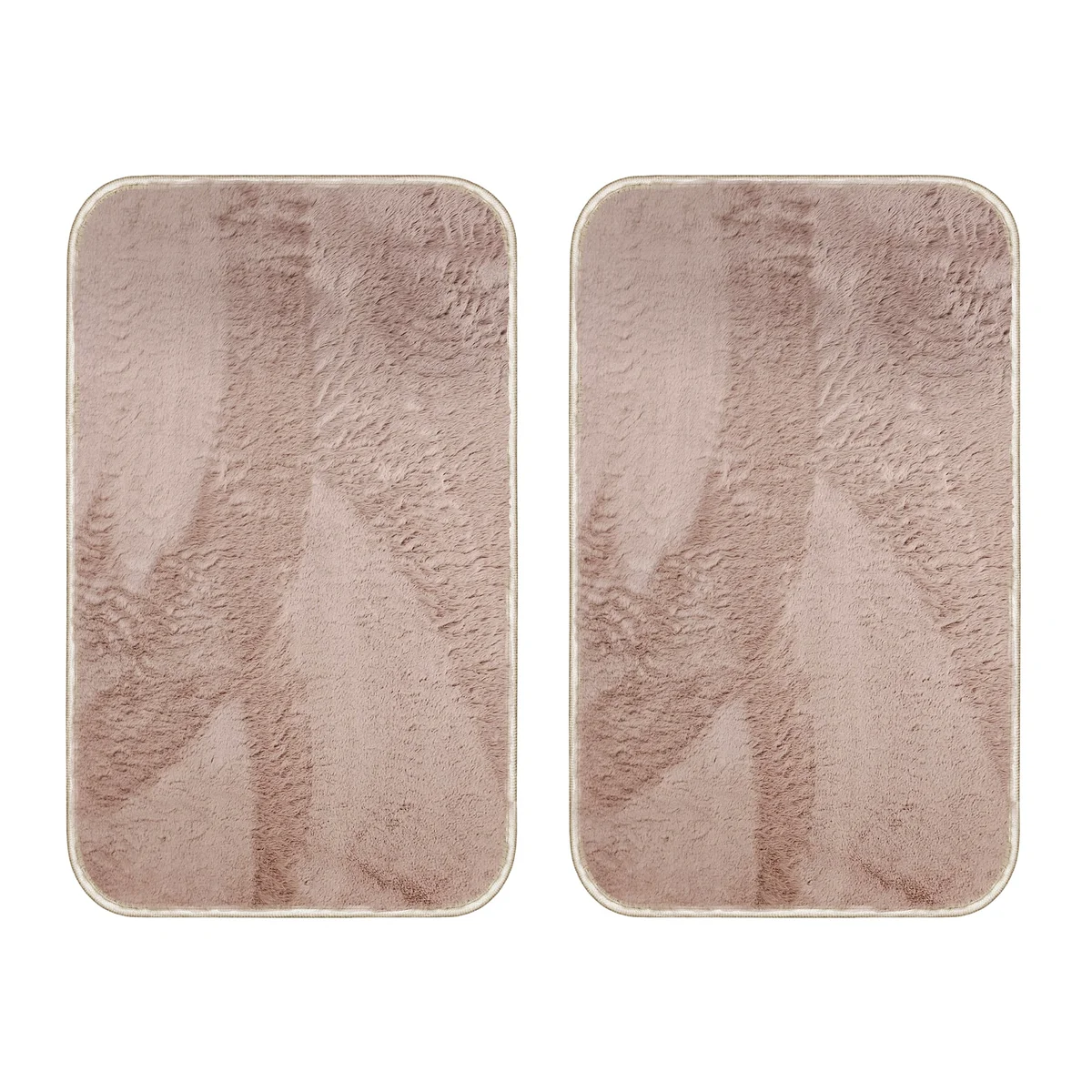 Rectangular grey microfiber doormat with fluffy texture and anti-slip backing on wooden floor in modern home entryway