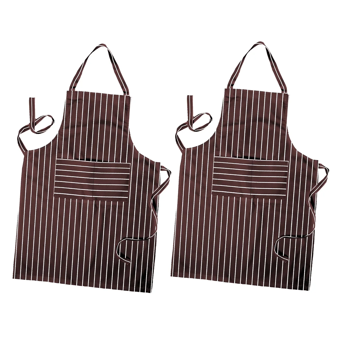 Unisex cotton cooking apron with adjustable neck strap and large front pocket, shown flat on white background