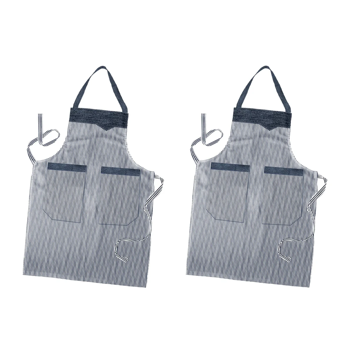 Unisex cotton cooking apron with double pockets and adjustable straps, showcasing easy clean apron features for versatile use